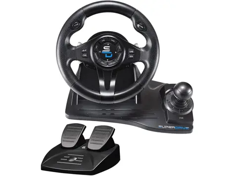 Volante de Carreras Subsonic GS550 con Pedales y Vibración - Para Xbox, Playstation y PC