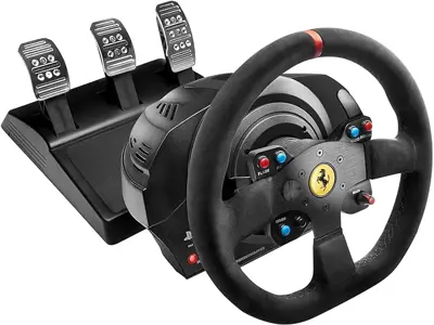 Volante Thrustmaster T300 Ferrari Integral: PS4/PS3/PC. Tamaño único, color negro.